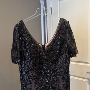 R & M Richard’s Black Sequin Evening Gown